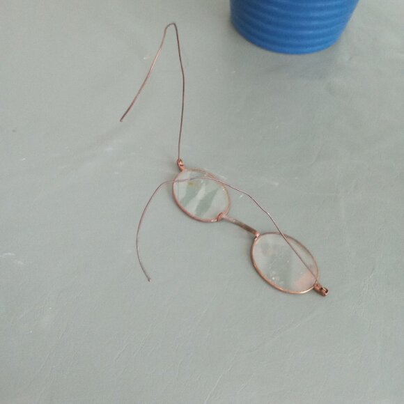 Antique Unisex Round Wire Eyeglass Frames Reading Glasses Spectacle Collector Di - Picture 6 of 9